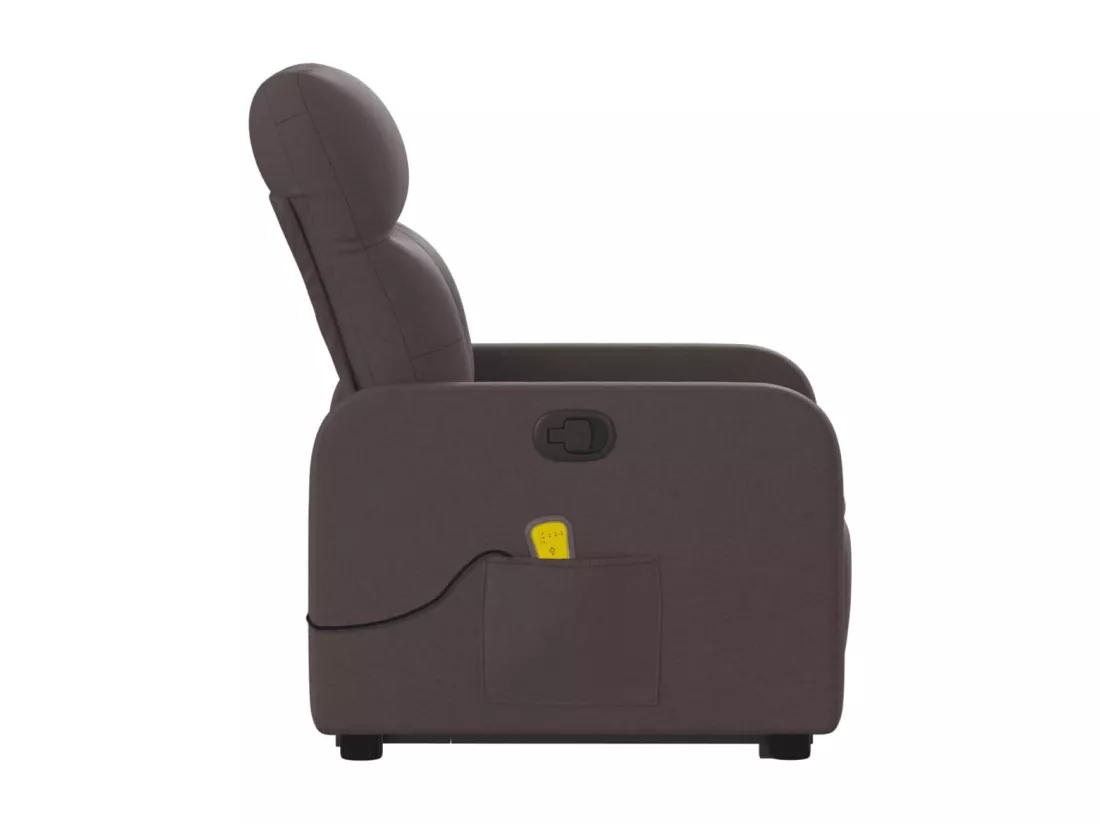 Fauteuil inclinable massant Marron foncé Tissu