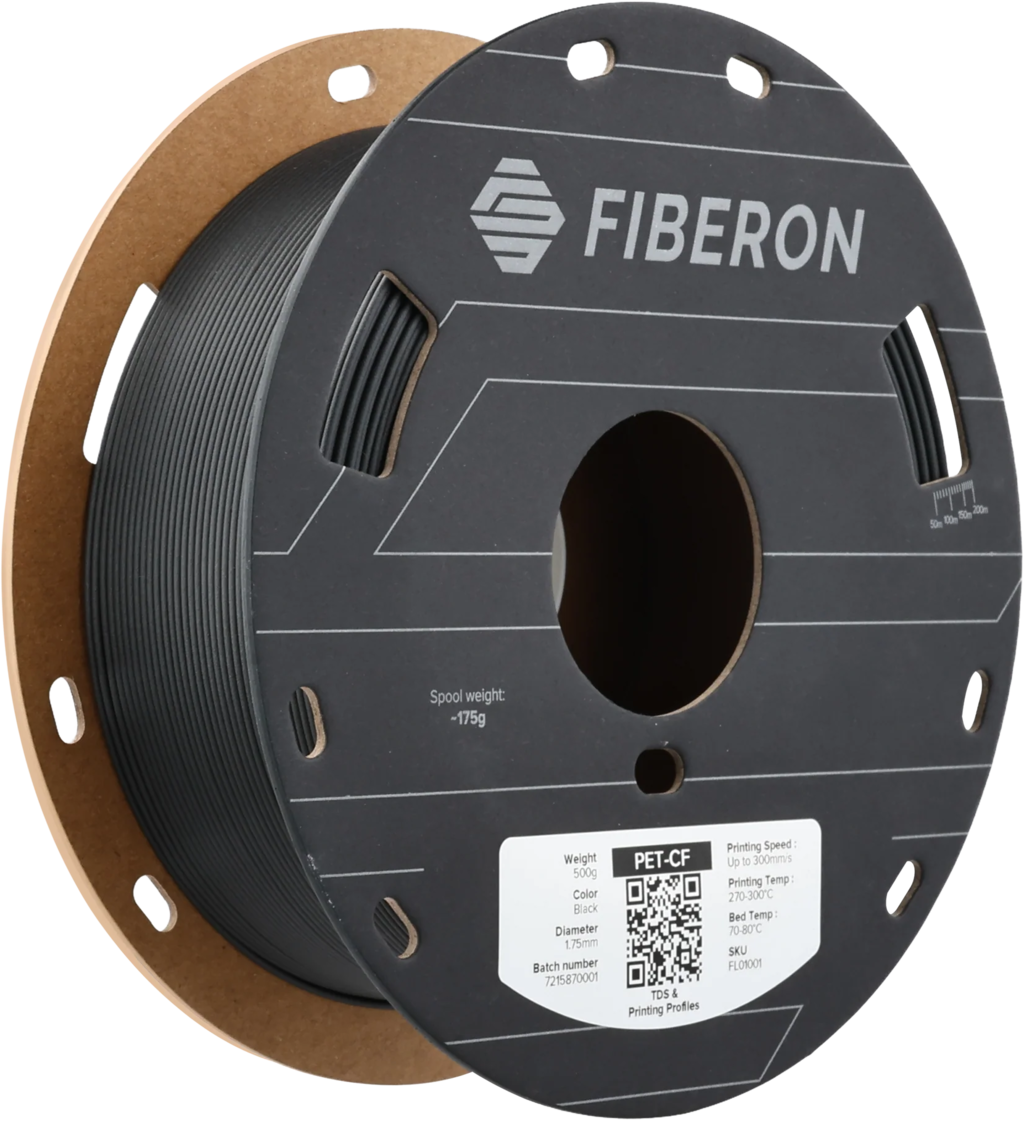 Polymaker  Fiberon™ PET-CF17 Black, 1,75 mm / 500 g    High Performance PET Filament mit Kohlefasern in Schwarz