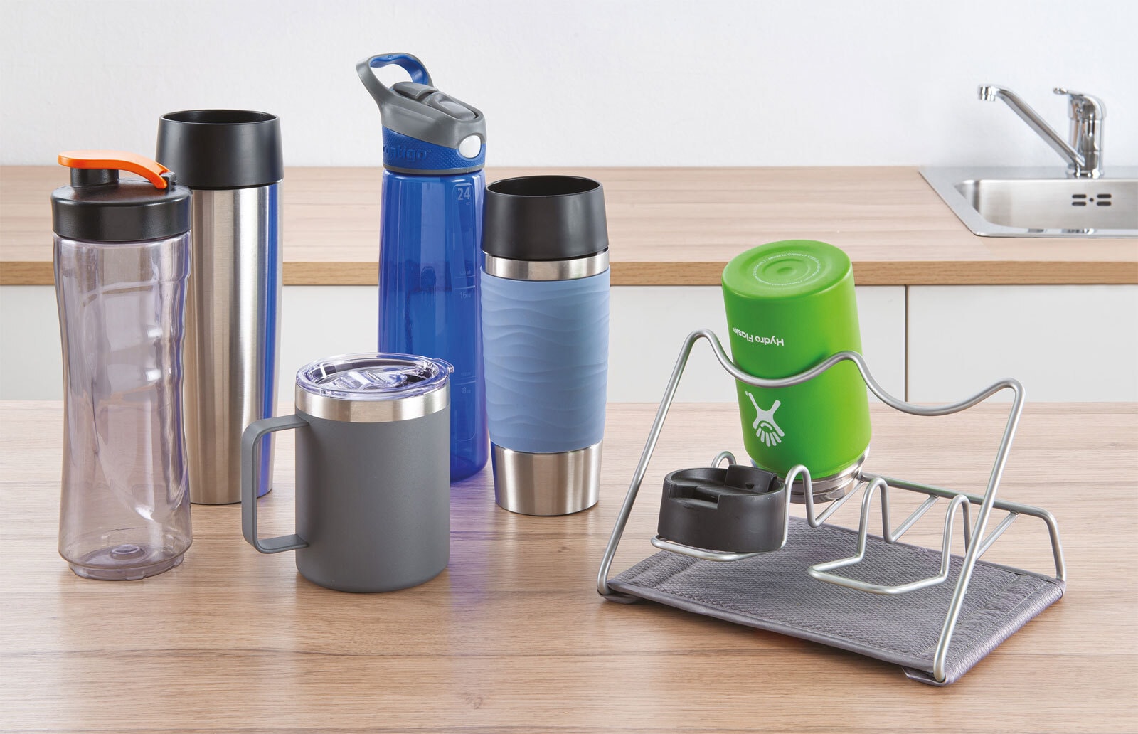 metaltex Abtropfgestell DRYMUG-2 für 2 Becher silber Polytherm®