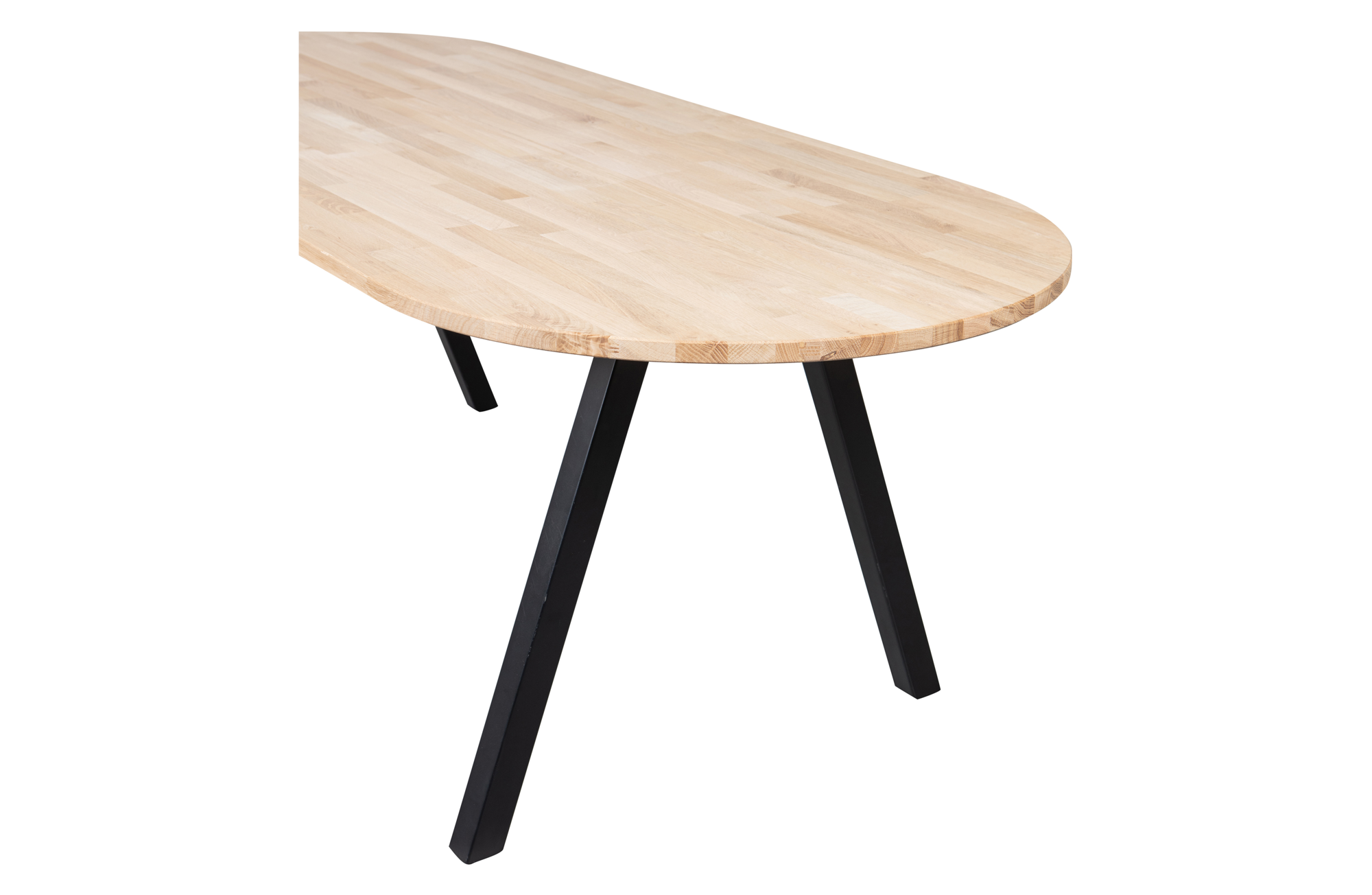 Tablo tafel ovaal eiken onbehandeld [fsc] 2-standen poot
