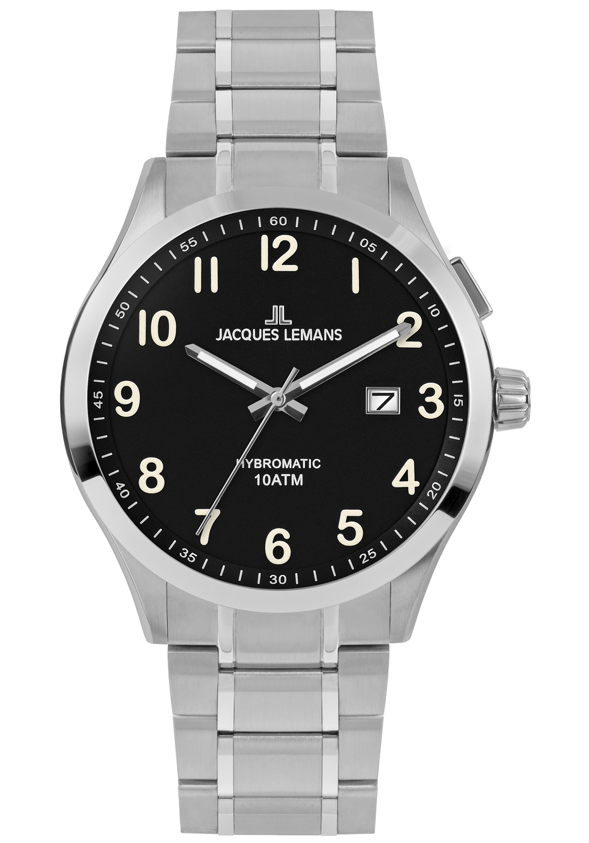 Jacques Lemans Herrenuhr HybromaticSteel Black 1-2130H