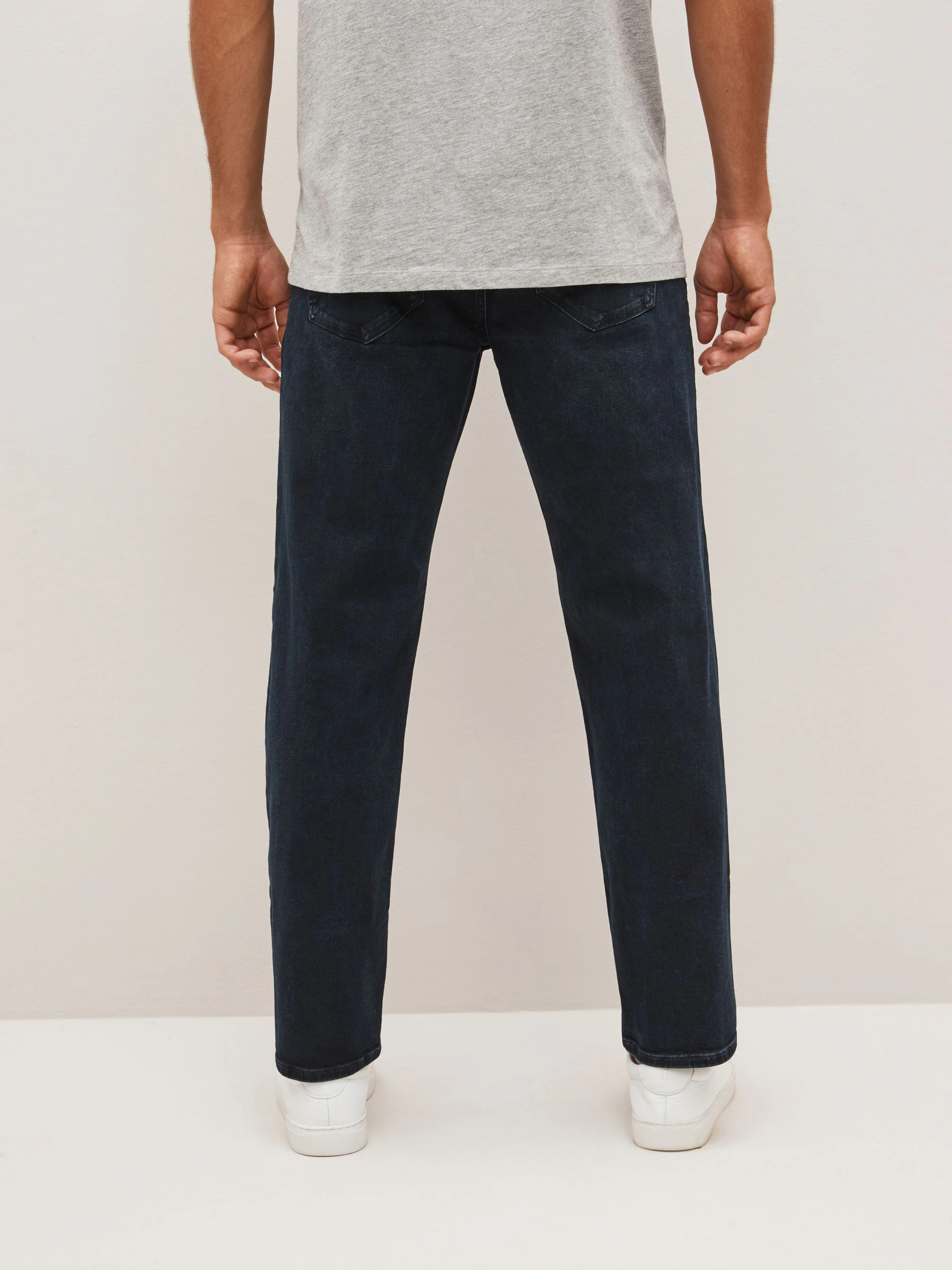 Blauw-zwart - Rechte, klassieke jeans met stretch