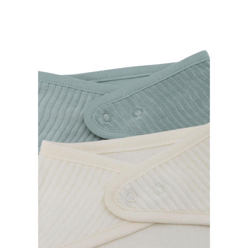 Lot de 2 bavoirs bandana Velvet rib - Sea green/Ivory - JOLLEIN