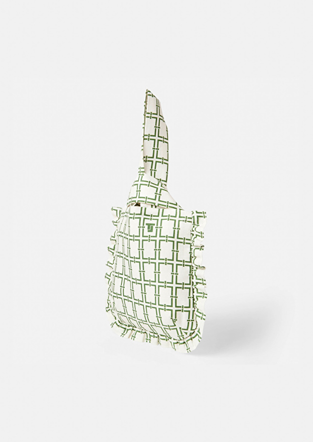 Sac Soledadécru à motif graphique vert