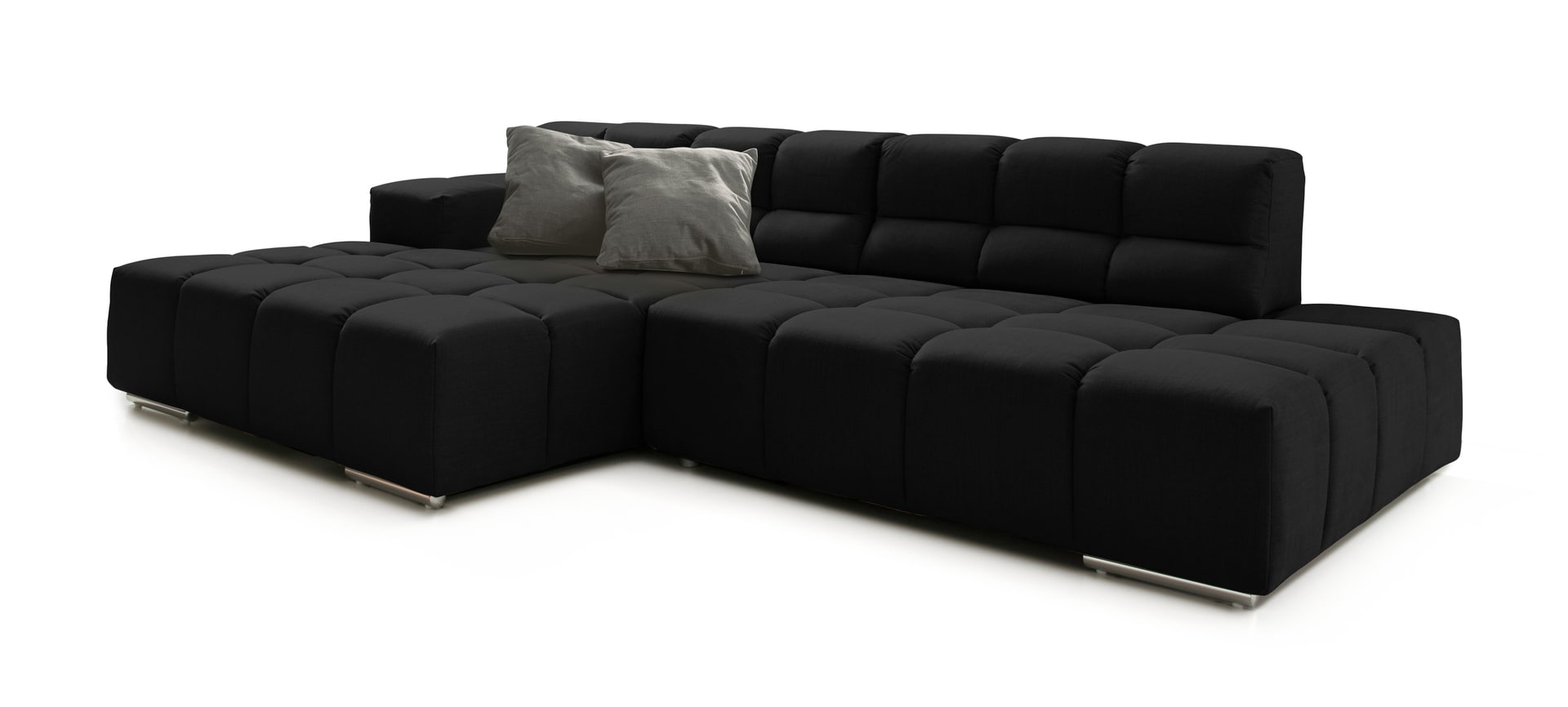 Ecksofa TEMPLE 169 x 286 cm schwarz