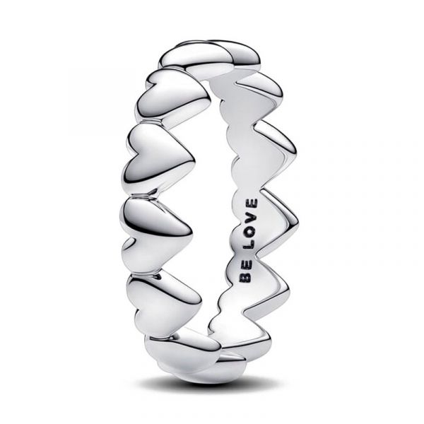Pandora Joalheria Anel Fileira de Corações 193427c00 56