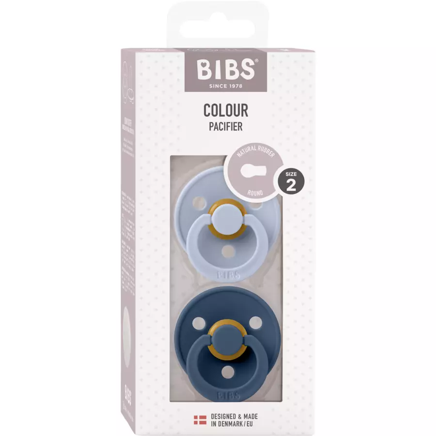 BIBS® Schnuller Colour Dusty Blue & Steel Blue 6-18 Monate, 2 Stk.