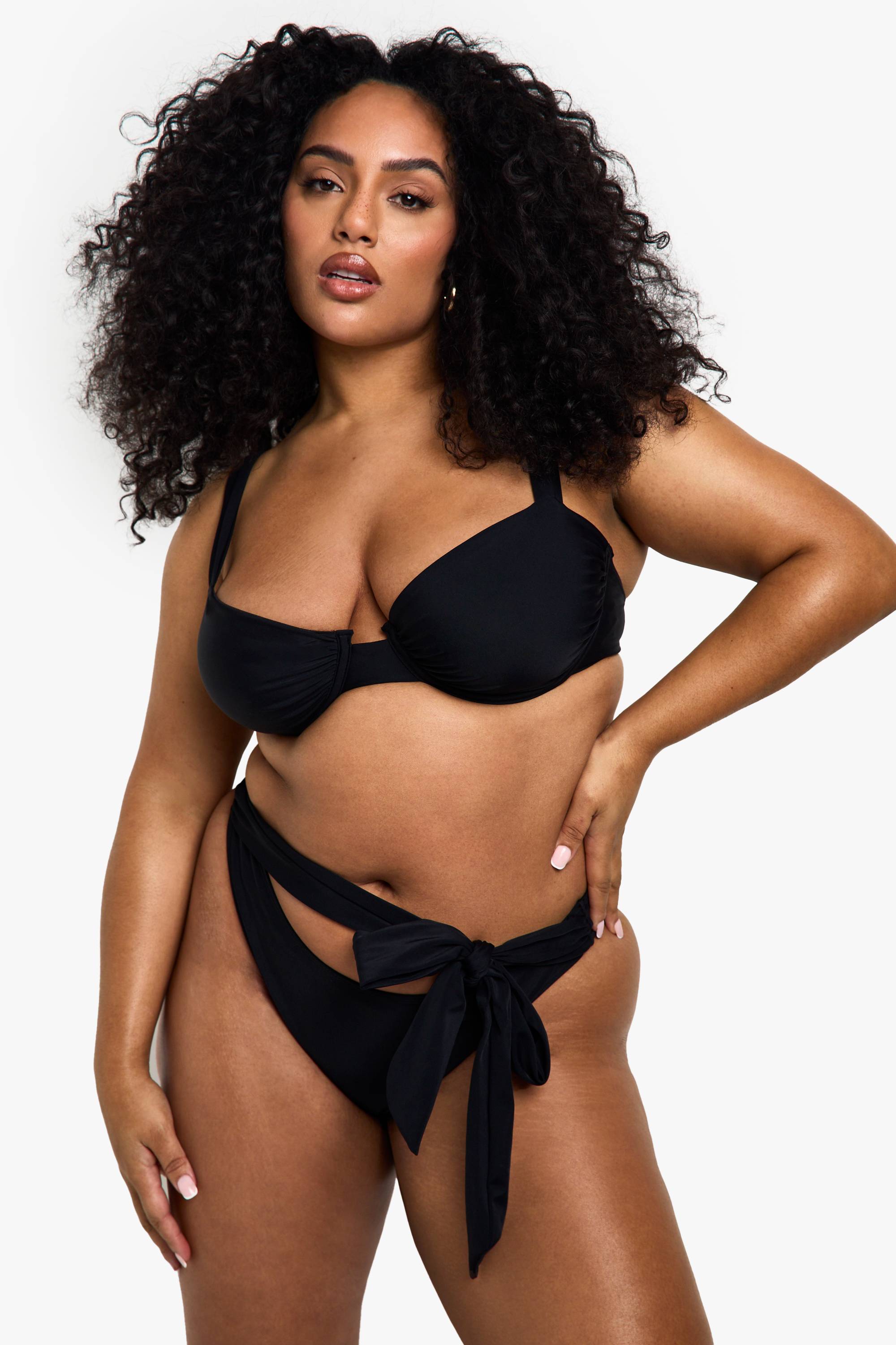 boohoo Plus Swimwear Essentials à nouer et bas taille haute