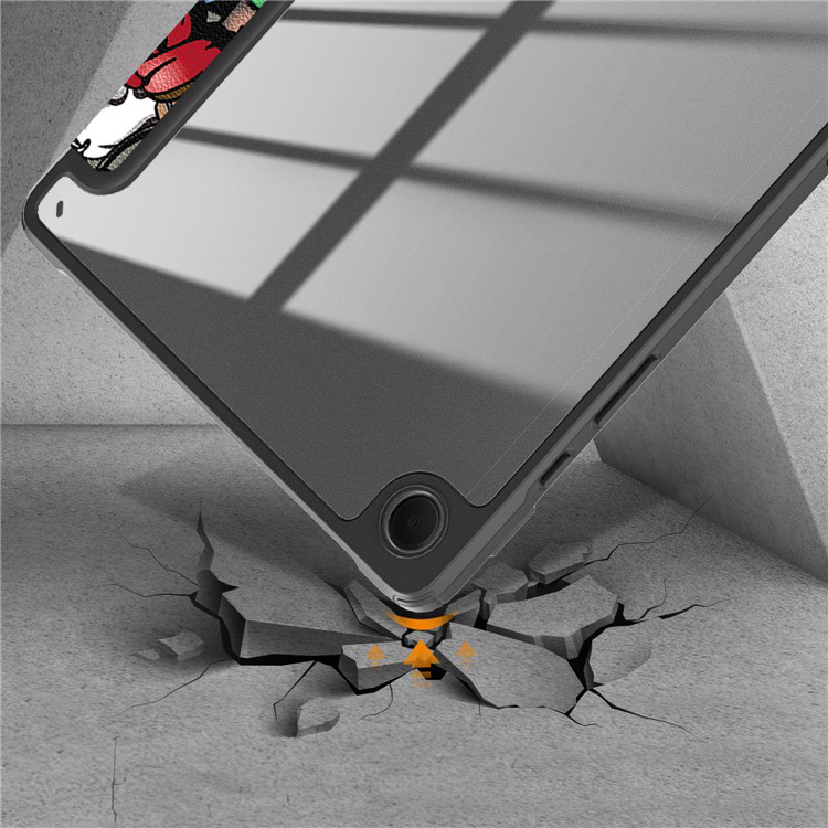 Samsung Galaxy Tab A9  Plus Hybrid Leder Tasche Smart Cover Schutzhülle   S-Pen Halterung - Graffiti