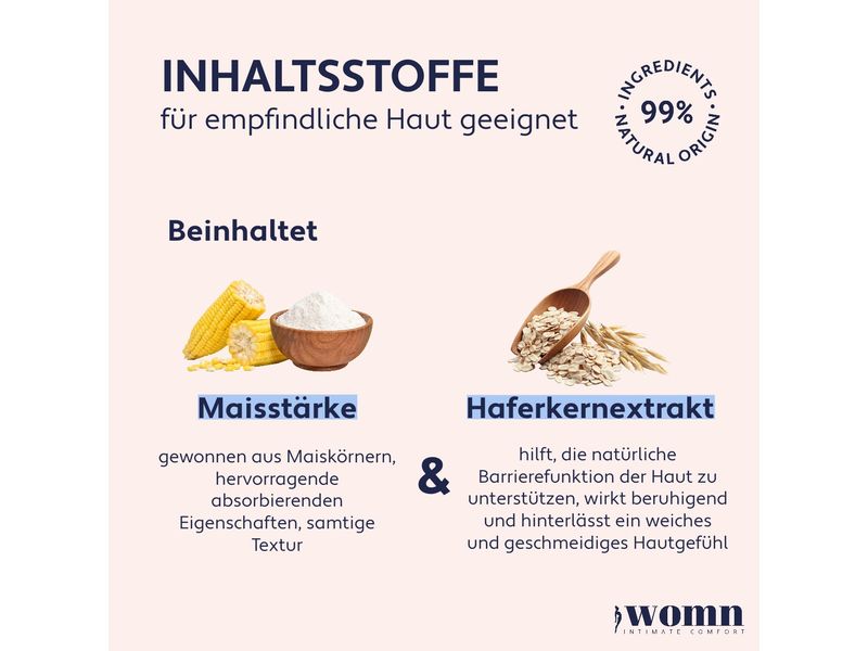 Womn Körperpuder Dry and Fresh 100 g Puder sorgt für Schutz vor Nässe, Schweissgeruch und Wundscheuern