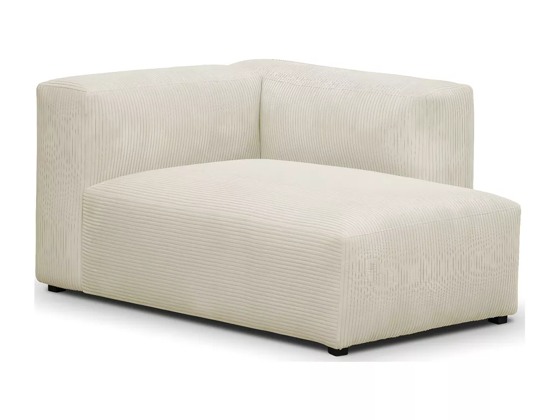 Méridienne d'angle à droite modulable en velours côtelé beige - Modulo