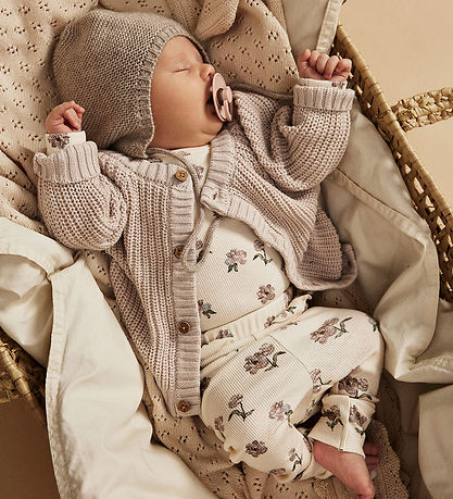 Lil' Atelier Leggings - Rib - NbfGavo - Turteltaube/Peony