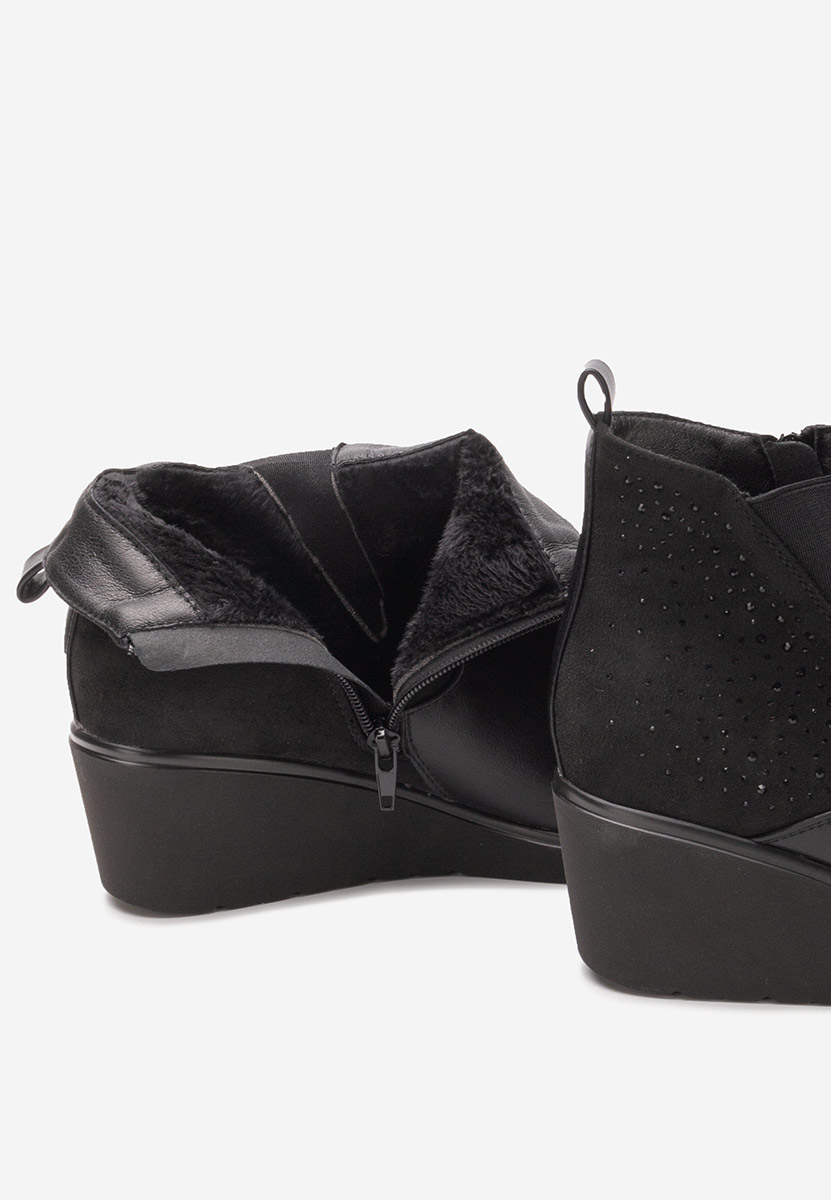 Bottines compensées noires Sybil