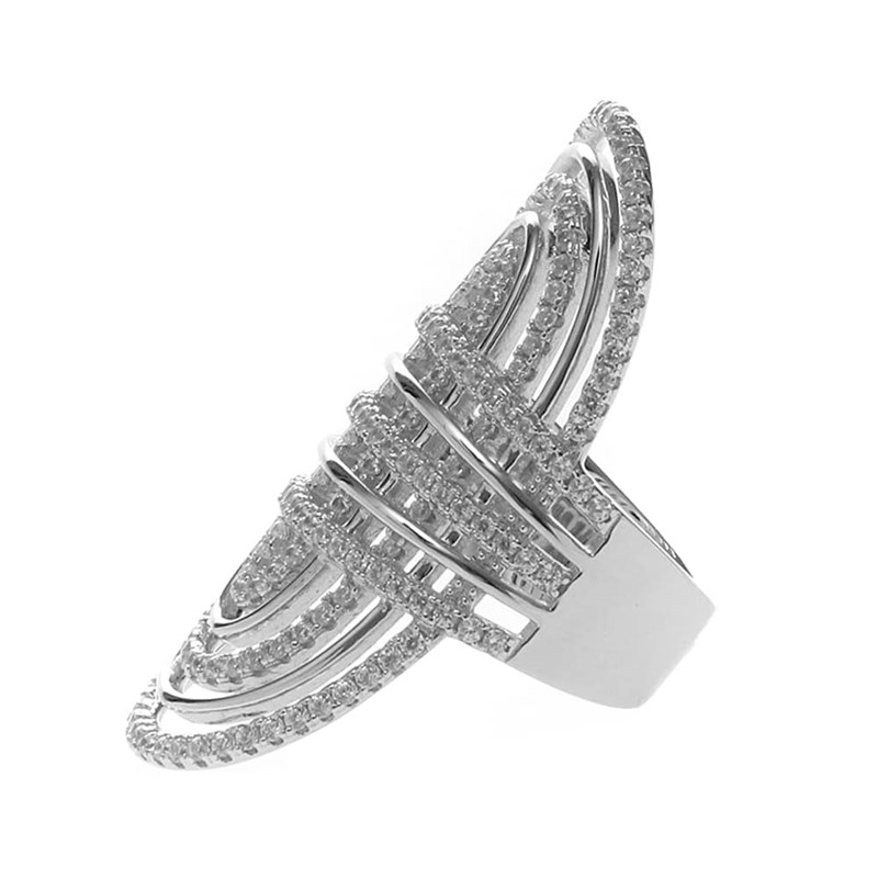 Bague Argent Ellipse Moderne