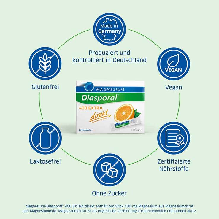 Magnesium Diasporal 400 Extra direkt Granulat, 50 St