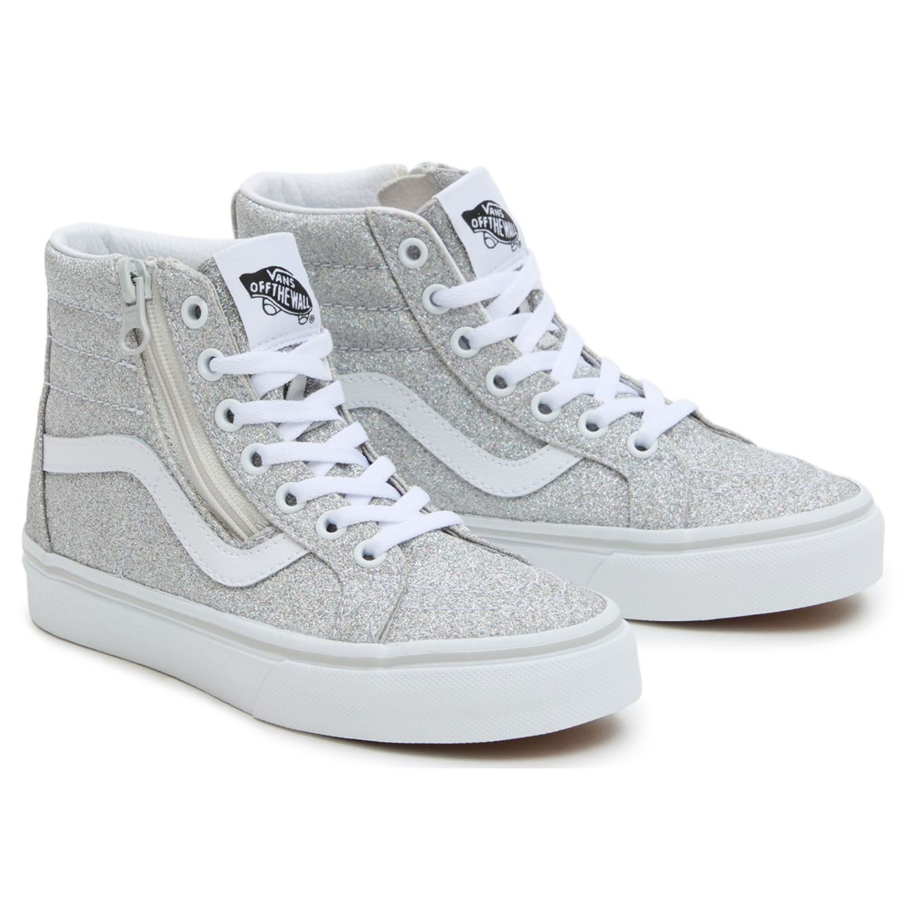Vans Baskets SK8-Hi Reissue Side Zip pailletées argentées
