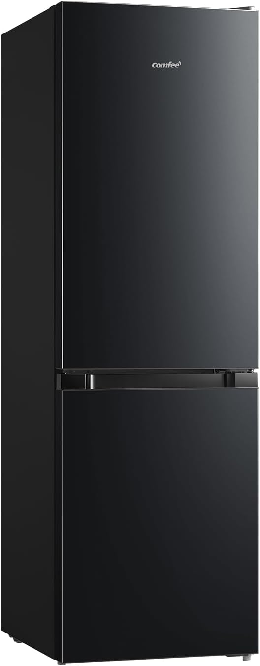 Comfee‘ Kühlschrank mit Gefrierfach RCB169DK3 | 174L Kühl-Gefrierkombination (115L Kühlteil + 59L Gefrierteil), 150 cm Höhe | 156 kWh/Jahr, Low Frost, Leise 38 dB | LED-Licht | Freistehend, Schwarz
