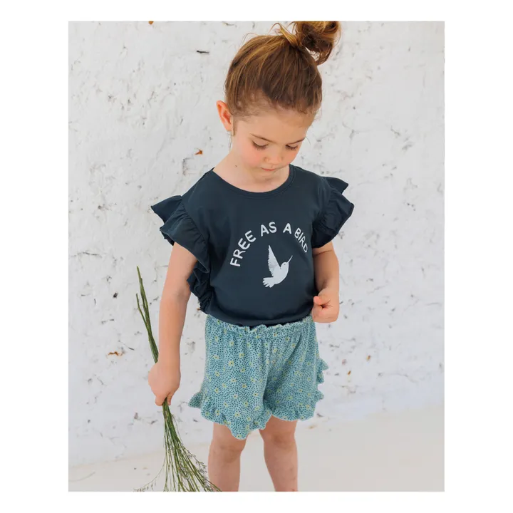 Búho T-shirt Free Volants | Bleu nuit