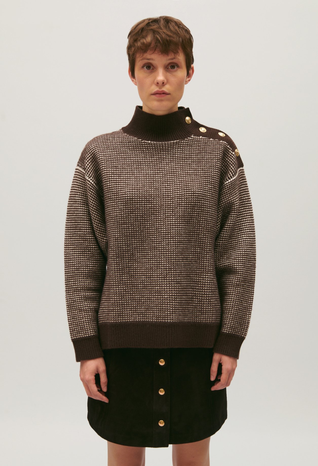 Pull maille bicolore