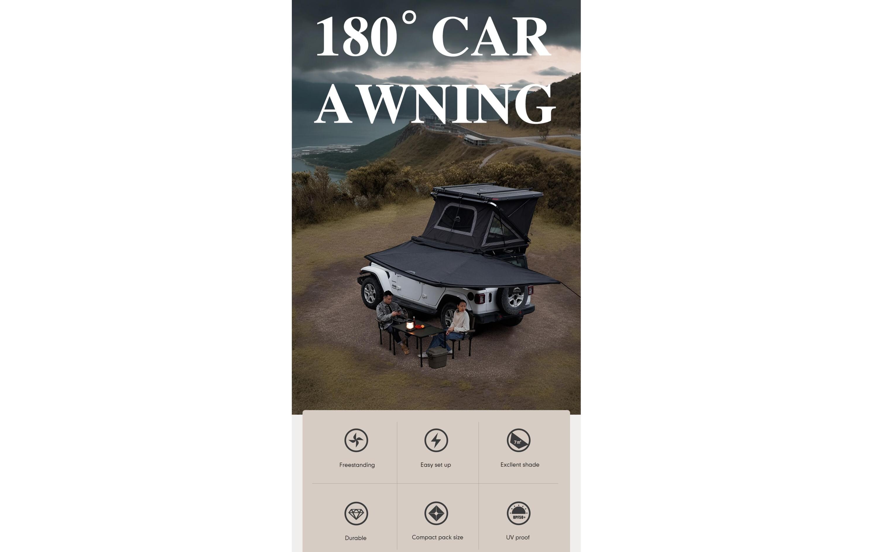 180 °Car Awning Left-Side<br>Auto Markennisation