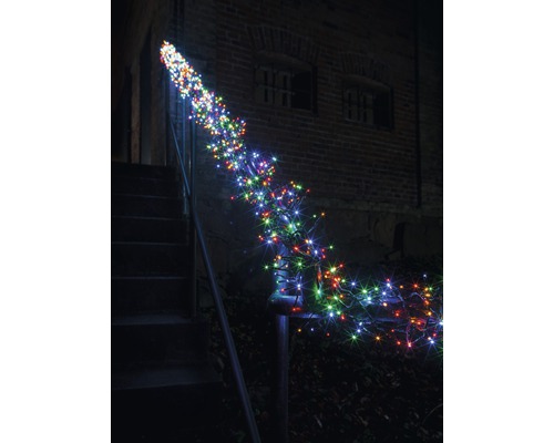Konstsmide LED-clusterlichtketting, 5,8 m + 5 m aansluitkabel, veelkleurig licht, 768 LED's, incl. controller, 8 verschillende functies
