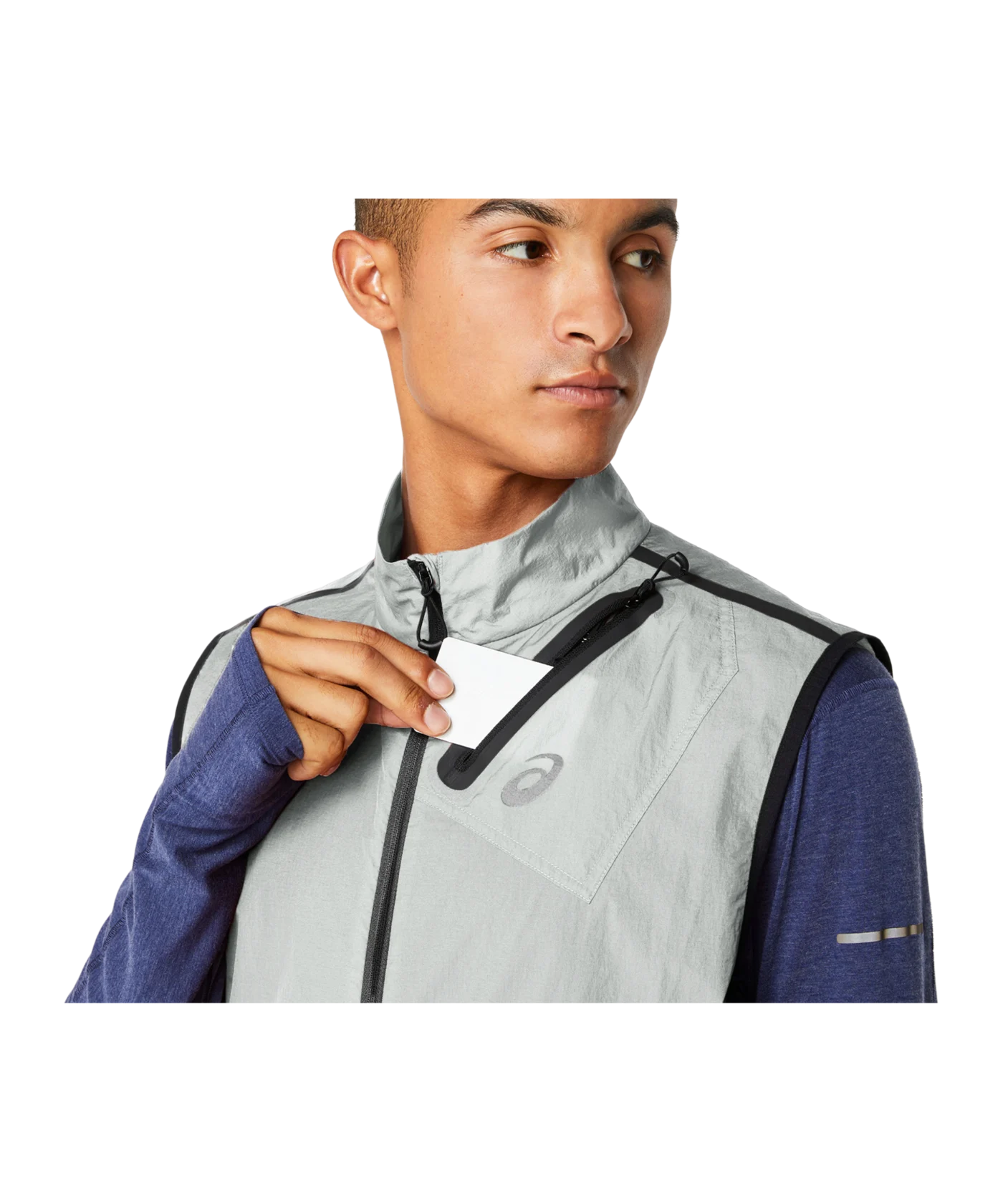 Asics Metarun Packable Weste Grau F021