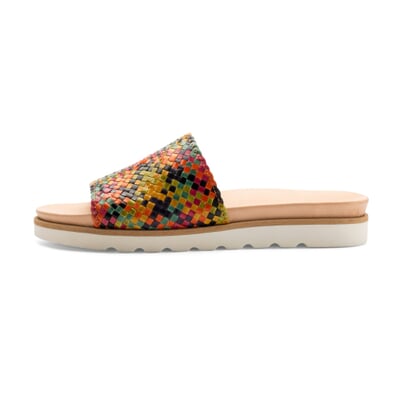 Damen-Flechtpantolette, Multicolor