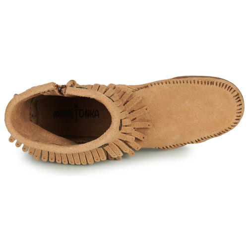 Minnetonka - DOUBLE FRINGE SIDE ZIP BOOT - Marron