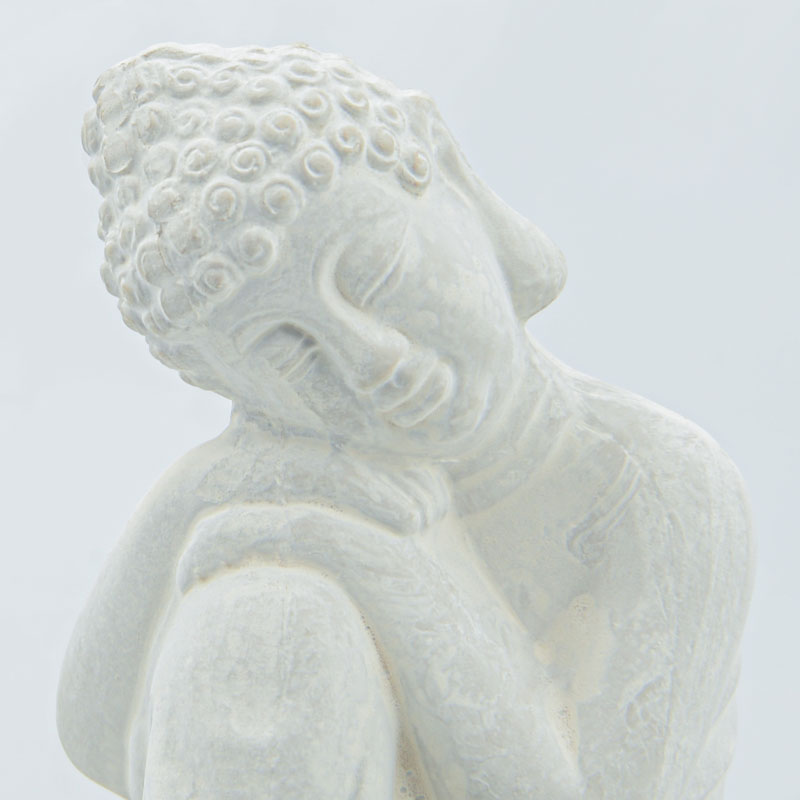 Photophore Bouddha pensif 'Campagne' gris