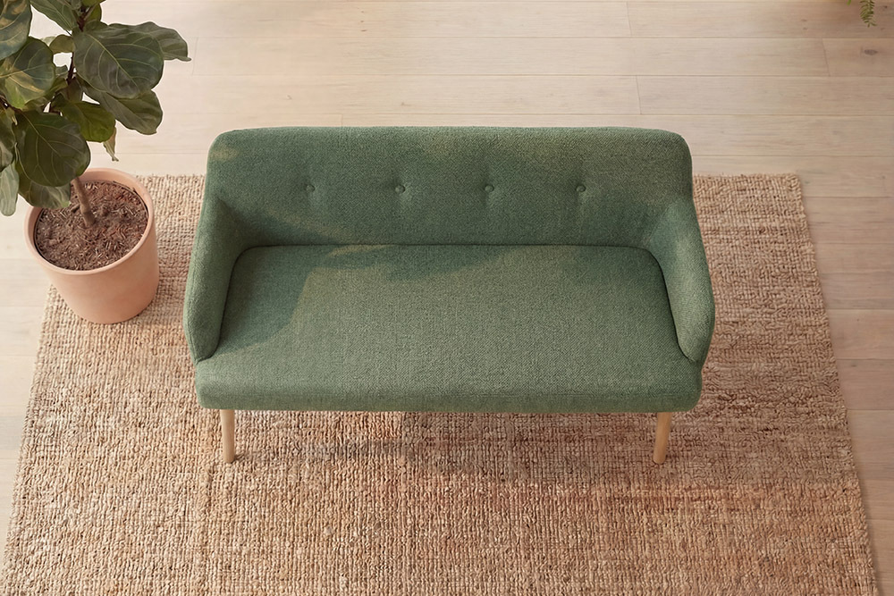 Nordische Sitzbank SCANDINAVIA MEISTERSTÜCK 115cm salbei natur Massivholz mit Armlehne