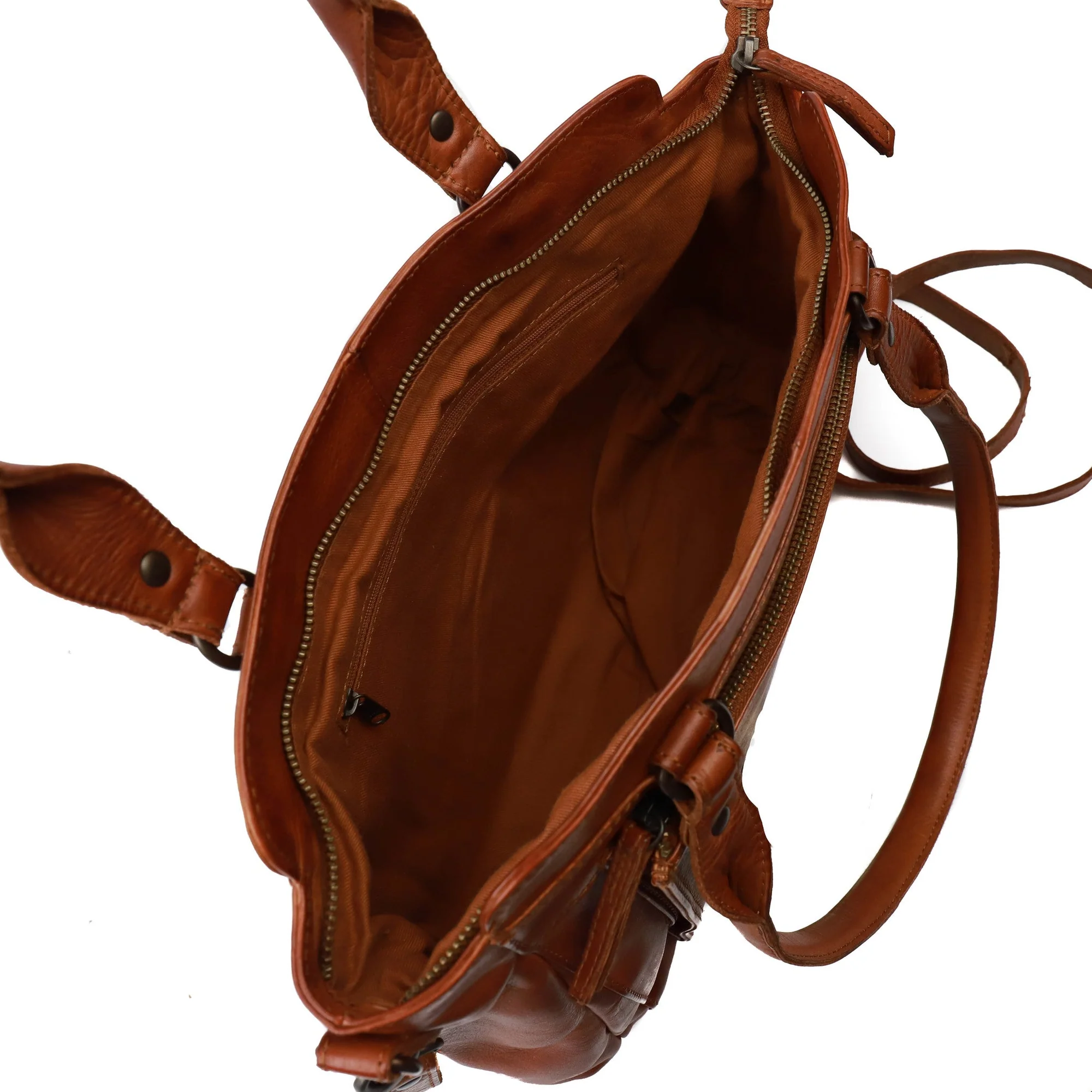 Bear Design Cow Lavato Hand-/ Schoudertas Donna Cognac CL41573
