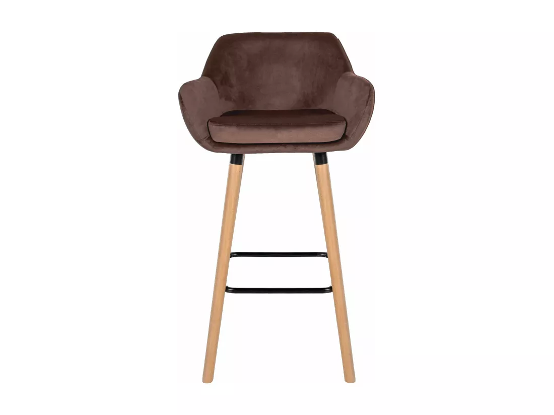 Tabouret de bar - Velours - Café - Grant