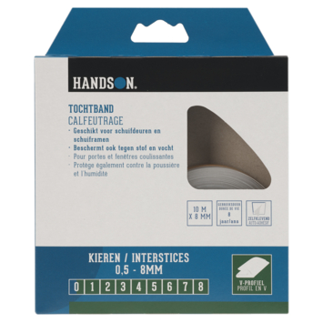 Handson tochtband V-profiel voor schuifdeuren 10 meter
