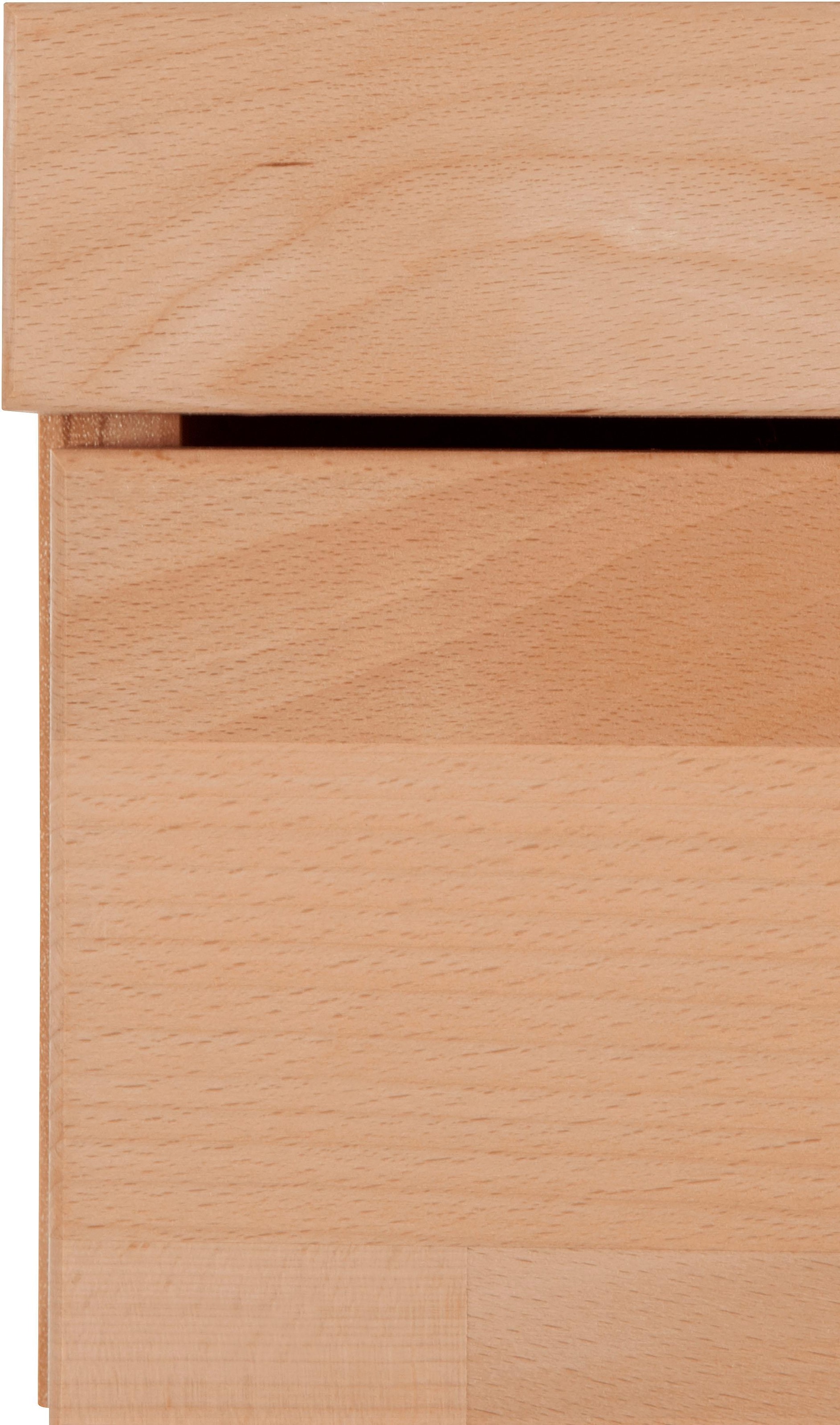 Home affaire Highboard »Ribe,120cm breit,112cm hoch,Oberplatte massiv,12 Fächer« Holz massiv, Holzwerkstoff, Metall Griffe,2Türen mit Glaseinsatz