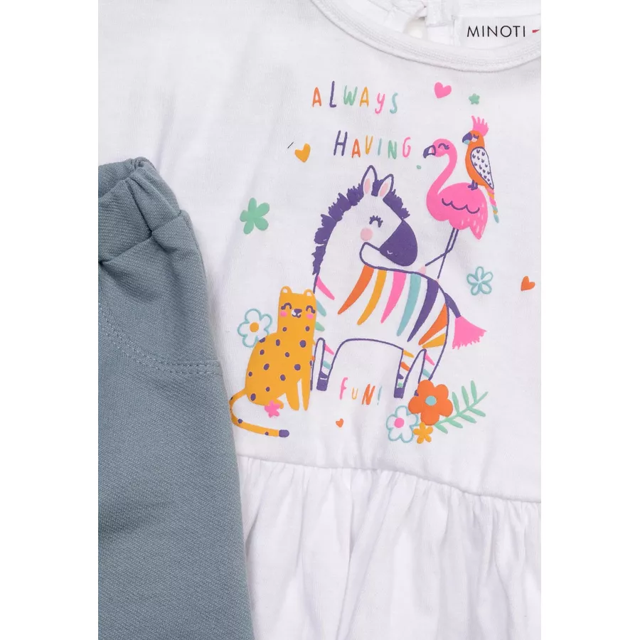 MINOTI T-Shirt und Leggings im Set WeißHellblau