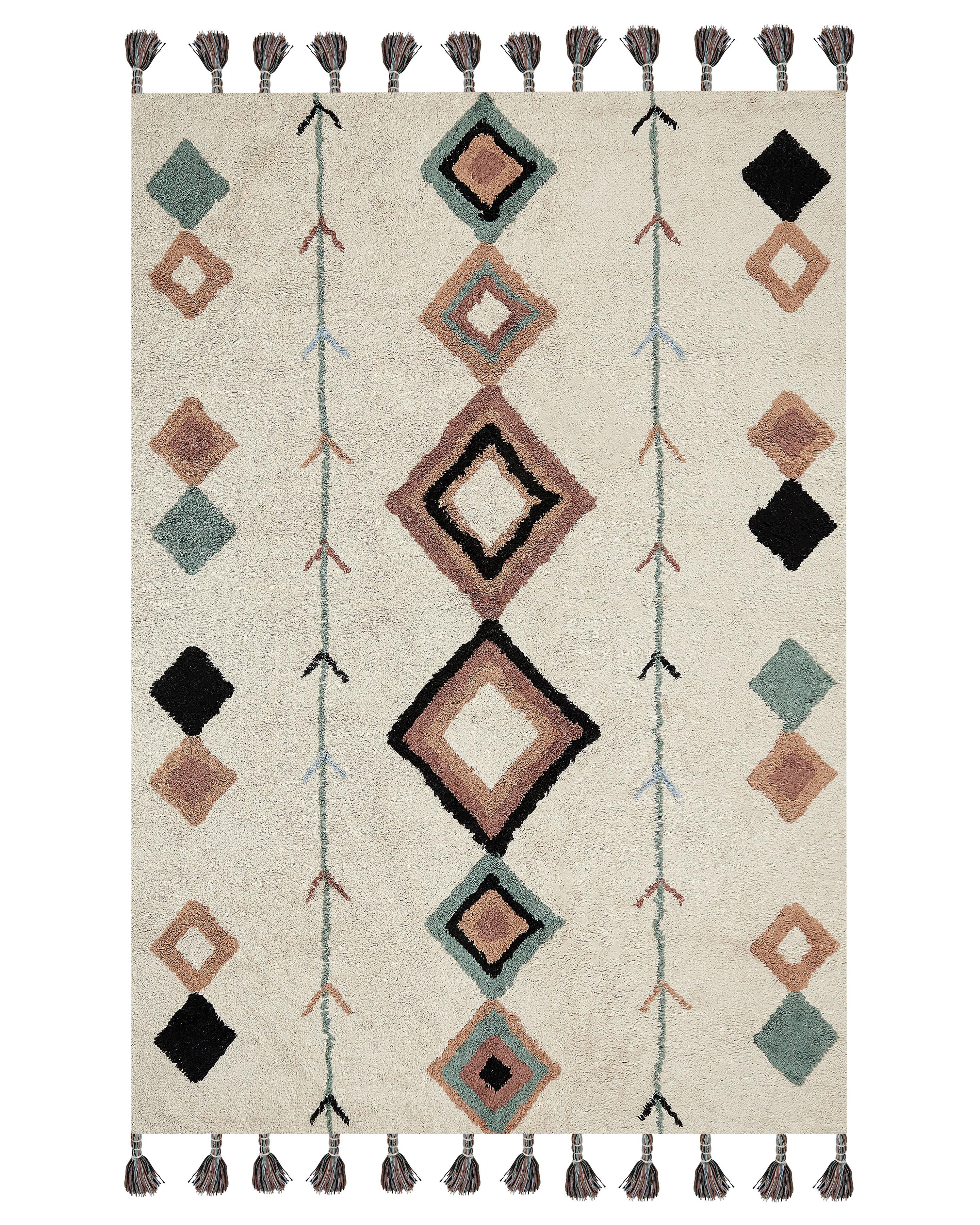 Vloerkleed ESKISEHIR Beige 140 x 200 cm Katoen
