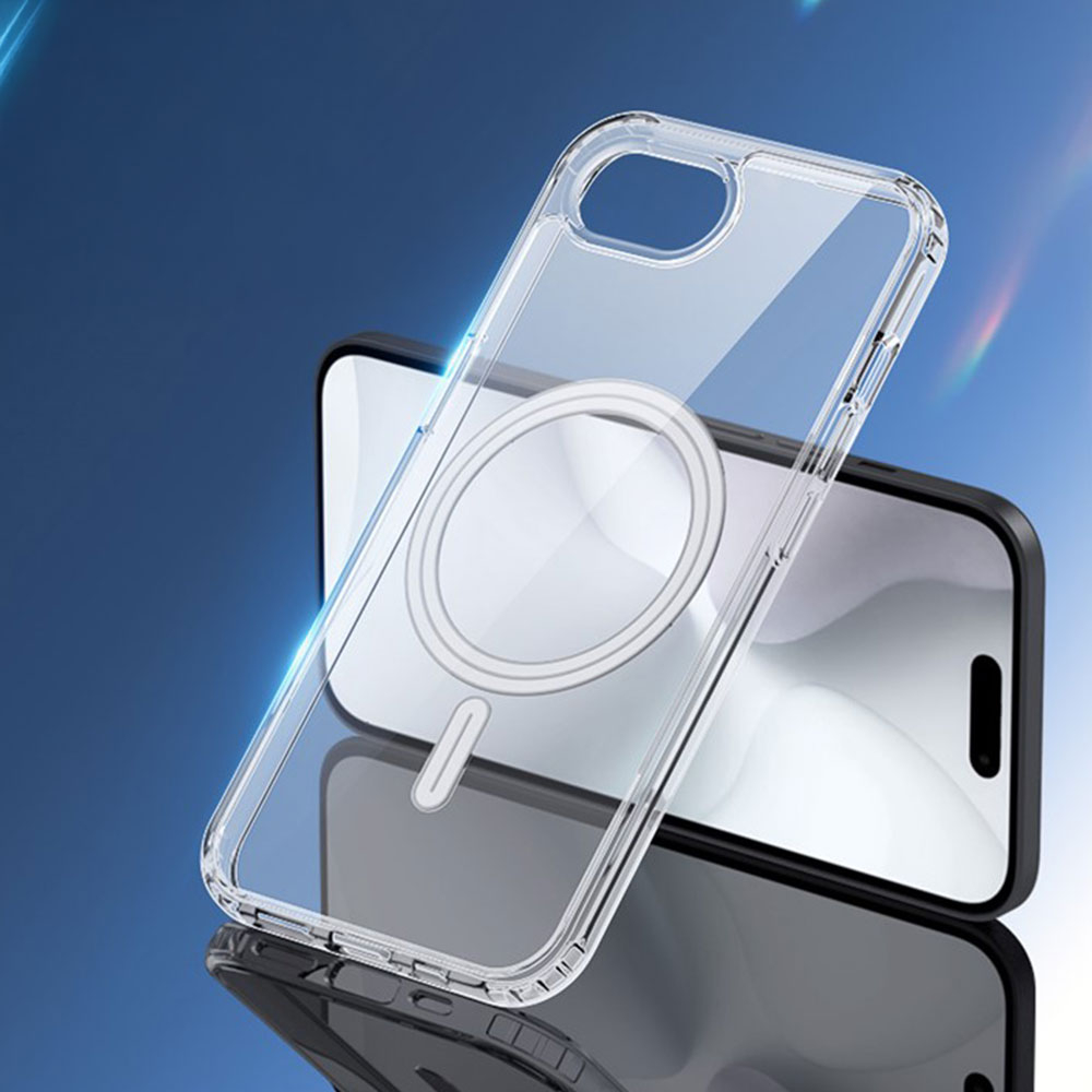 iPhone 16e MagSafe Hybrid Hardcase Hülle TPU Bumper   Kunststoff Rückseite - Transparent