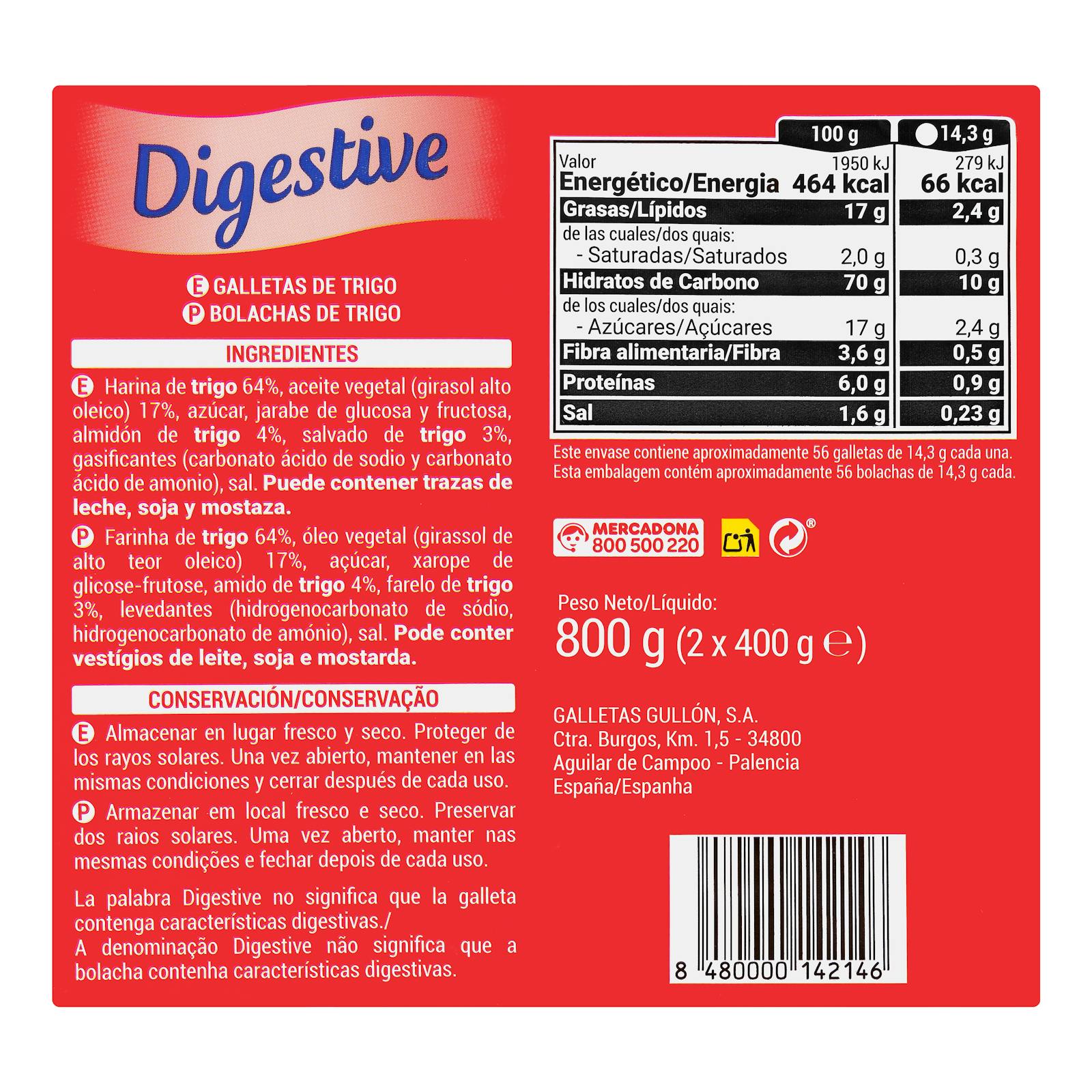 Biscuits digestifs Hacendado