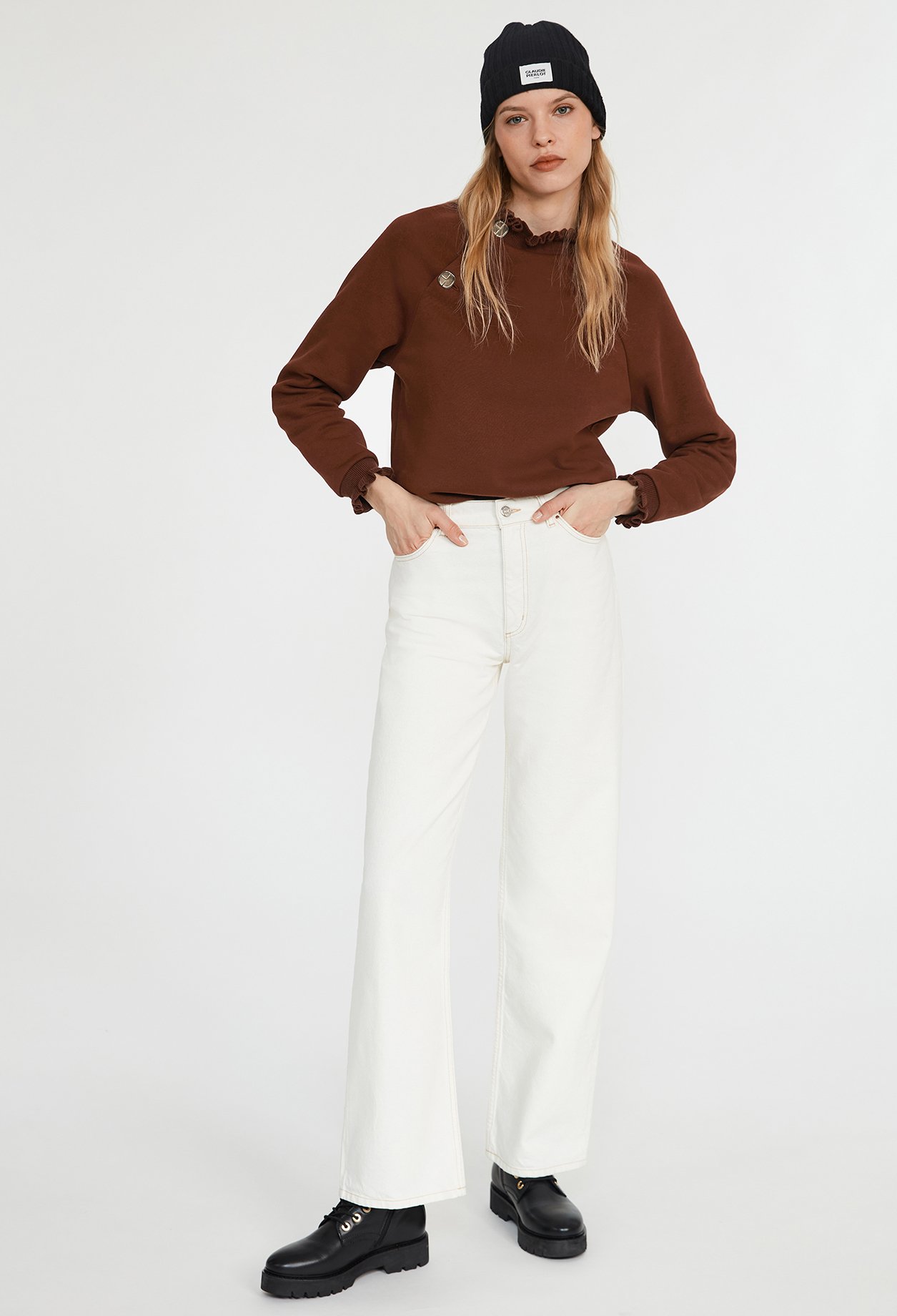 Sweatshirt &agrave; col volante