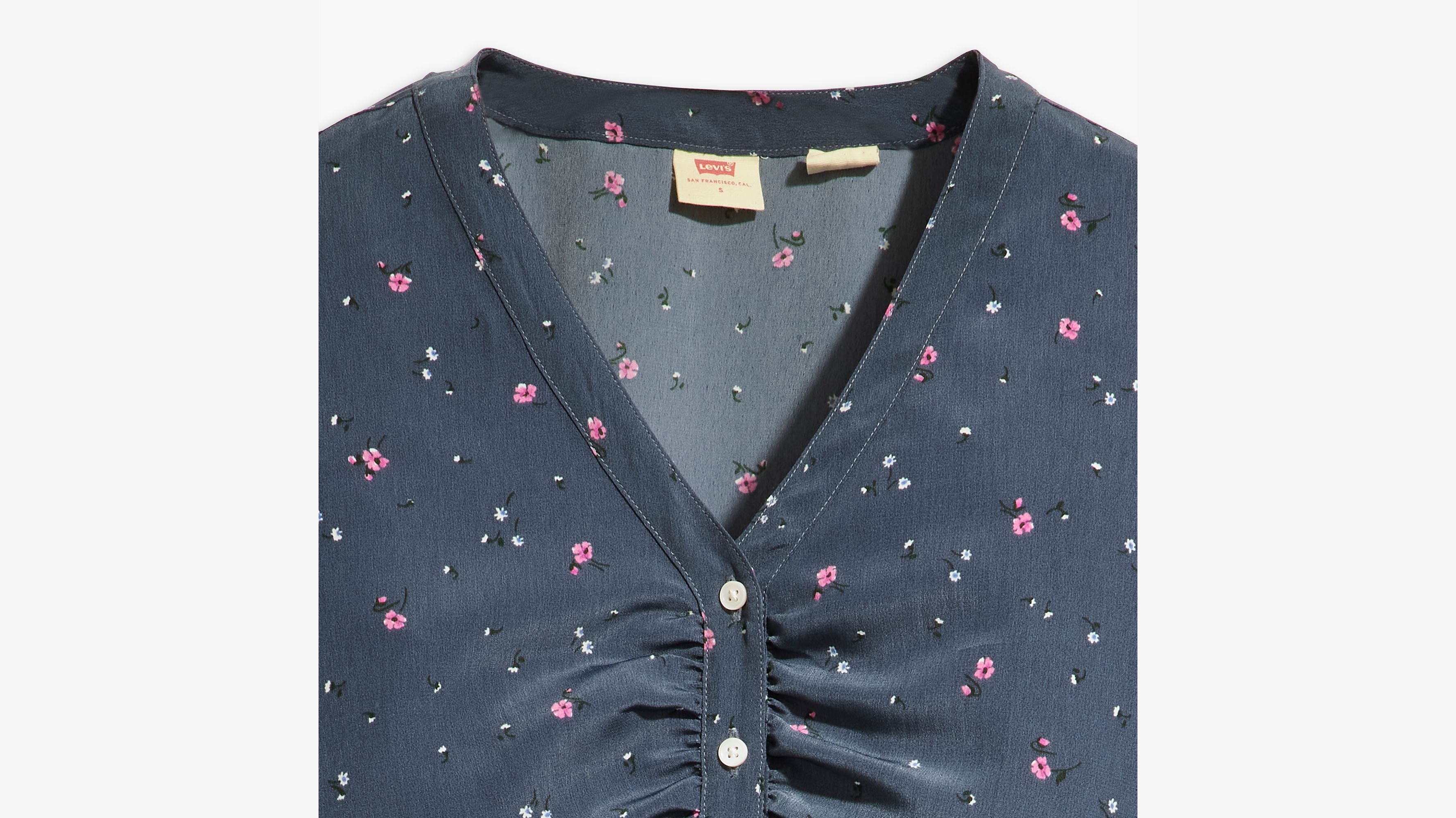 Blouse Zenda - Kitty Floral Vintage Indigo X - Bleu