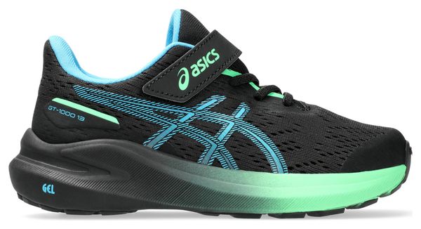 Chaussures Running Asics GT-1000 13 PS Noir/Bleu/Vert Enfant