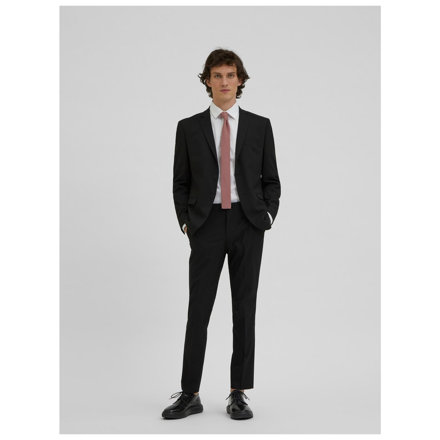 selected SLHSLIM-MYLOLOGAN BLACK TROUS