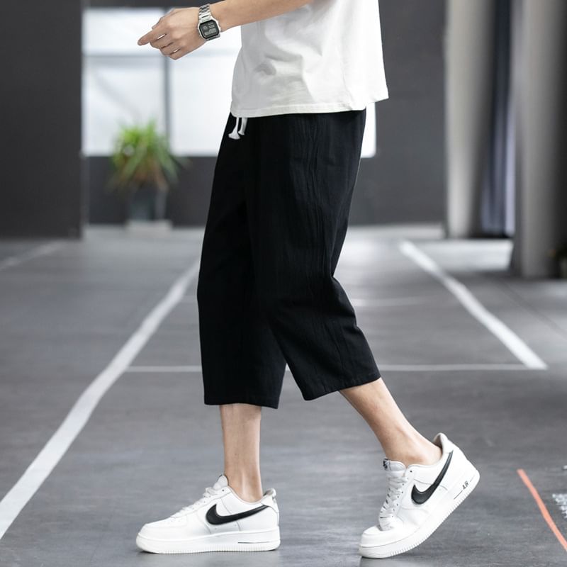 Blueforce - Effen Capri Harembroek met Trekkoord Taille