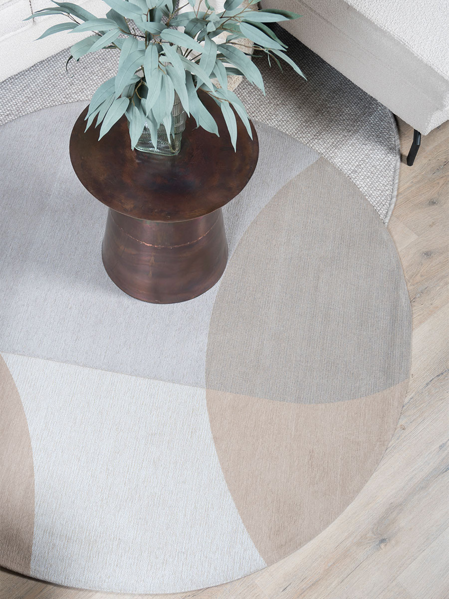 VlVloerkleed Eli Beige ø120 cm