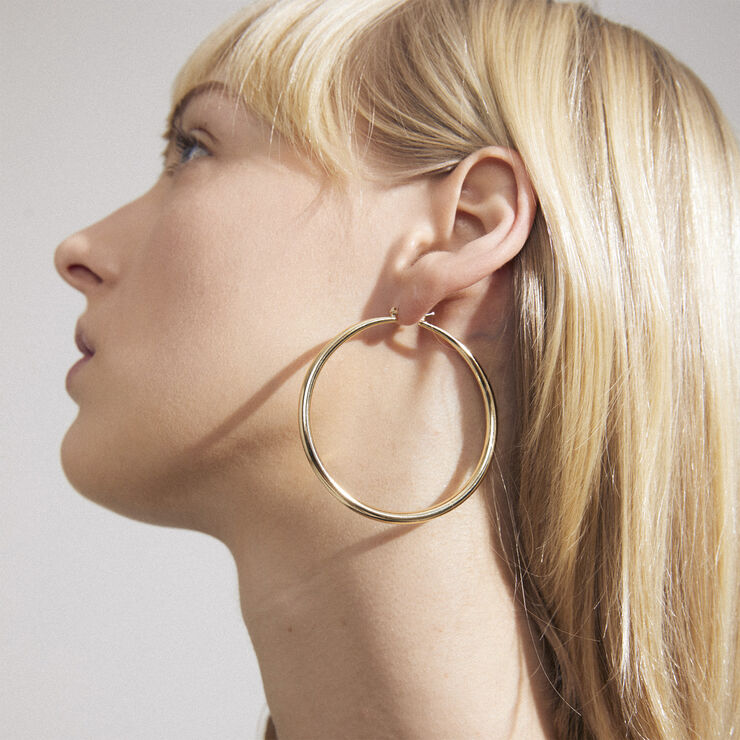 Pilgrim PRIYA recycled large hoop earrings gold-plated Guld