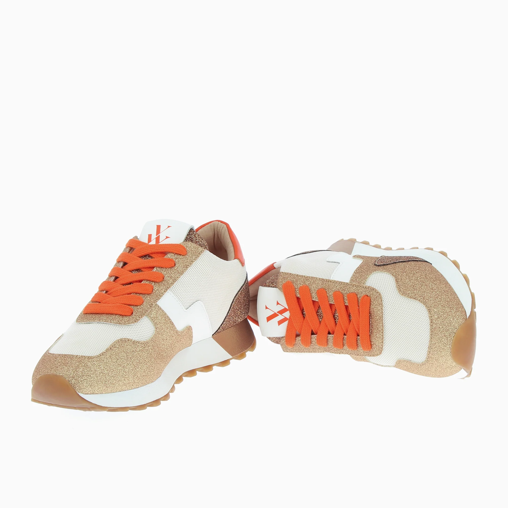 Sneakers-Baskets Natalia bronze et cuivre à semelle running
