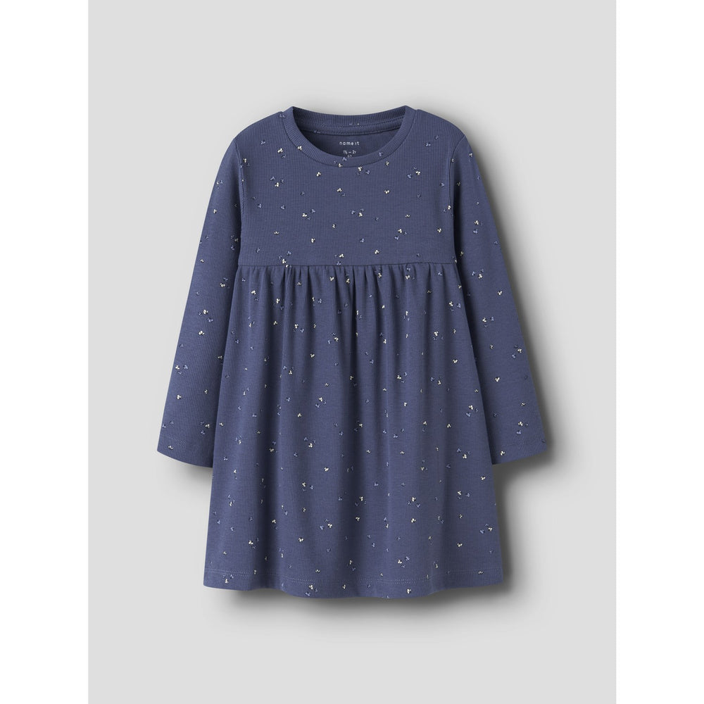 Køb Name It Blue Indigo Nmfnelia Ls Kjole Pb