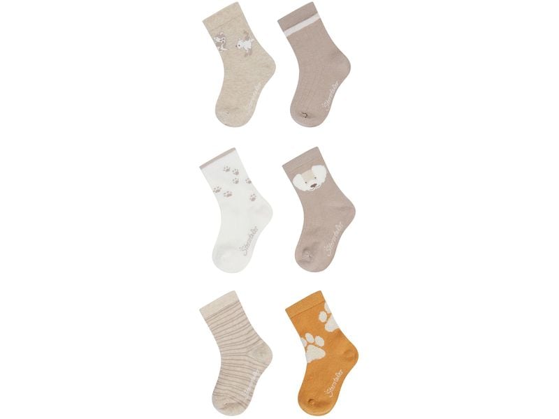 Sterntaler Socken 6er Set Hund Natur Melange Gr. 23-26 Socken für Kinder