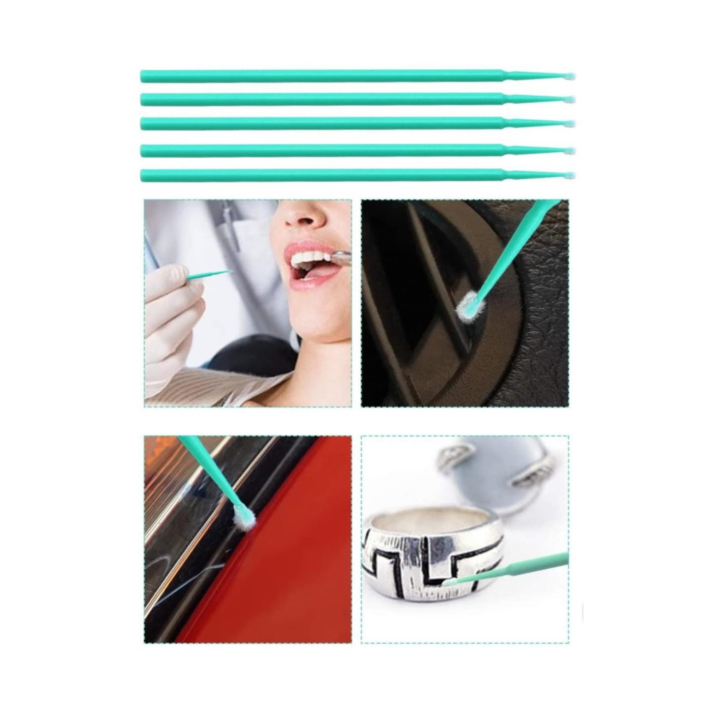 (100er Set) Auto Reparatur Lack Tupfer Farb Pinsel Ausbesserungs Kit - Grün
