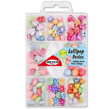 Lollipop Perlenset, pastelltöne, 100 Stück